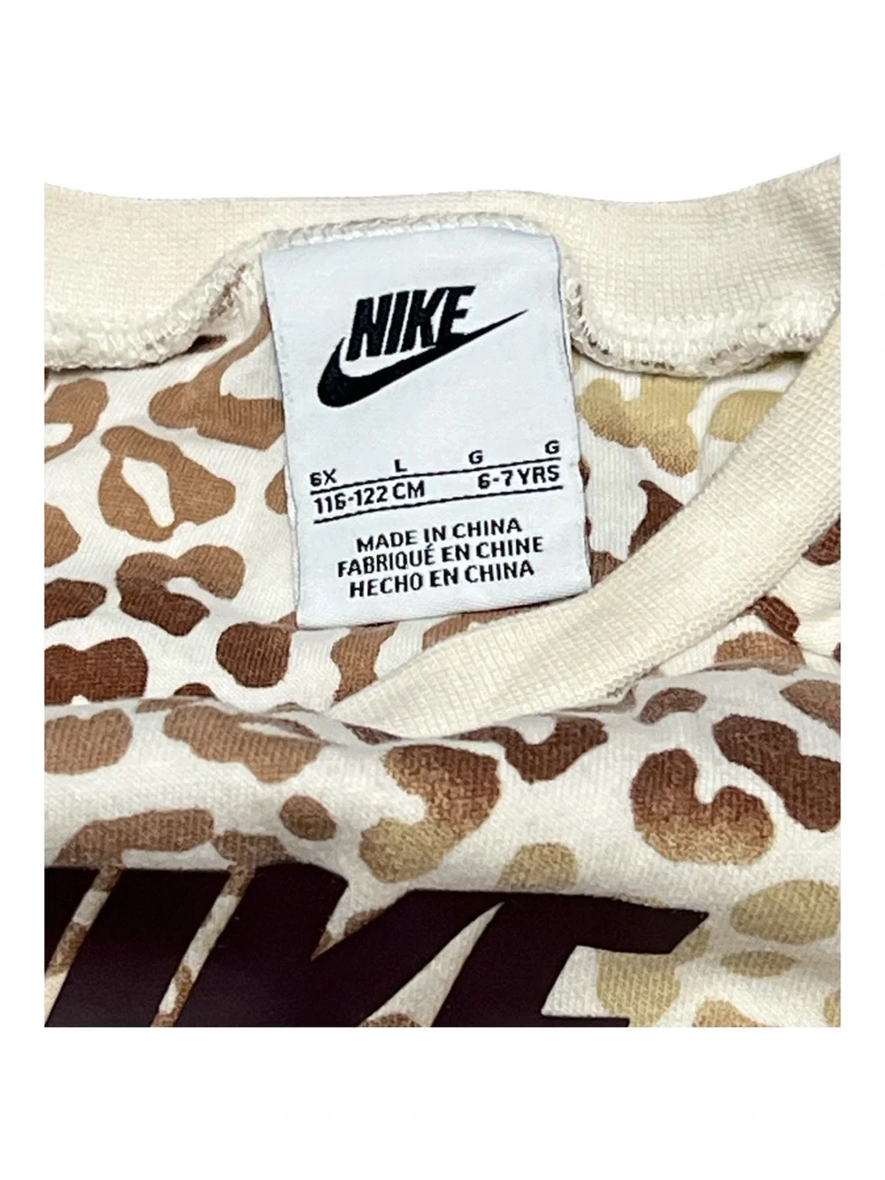 Nike Girl's Leopard Print Sweater Size 6X